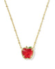 Apple Gold Short Pendant Necklace in Red Illusion