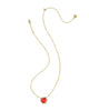 Apple Gold Short Pendant Necklace in Red Illusion