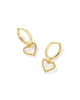 Ari Heart Gold Huggie Earrings in Ivory Mother of Pearl