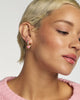 Ari Heart Arrow Huggie Earrings in Pink Opalescent Resin