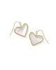 Ari Heart Statement Drop Earrings in Ivory Mother of Pearl