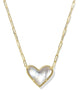 Ari Heart Statement Pendant Necklace in Ivory Mother of Pearl