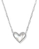 Ari Heart Statement Pendant Necklace in Ivory Mother of Pearl
