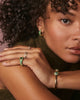 Bella Hoop Earrings in Dark Green Crystal