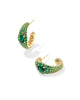 Bella Hoop Earrings in Dark Green Crystal