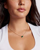 Bella Gold Short Pendant Necklace in Dark Green Crystal