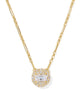 Bella Short Pendant Necklace in White CZ