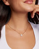 Bella Short Pendant Necklace in White CZ