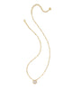 Bella Short Pendant Necklace in White CZ