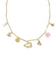 Cheer Charm Necklace  Pink and White Mix