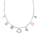 Cheer Charm Necklace  Pink and White Mix