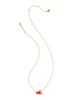 Cheer Short Pendant Necklace Gold in Red Illusion