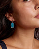 Dani Silver Bezel Drop Earrings in Variegated Indigo Magnesite