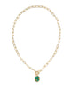 Daphne Gold Link Chain & Necklace in Bronze Veined Green Malachite