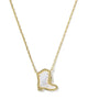Drill Team Boot Gold Short Pendant Necklace in Mother of Pearl
