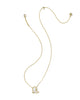 Drill Team Boot Gold Short Pendant Necklace in Mother of Pearl