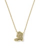 Drill Team Boot Gold Short Pendant Necklace in Mother of Pearl