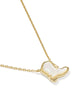 Drill Team Boot Gold Short Pendant Necklace in Mother of Pearl