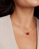 Elisa Gold Bezel Pendant Necklace