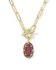 Elisa Gold Enamel Link and Chain Necklace
