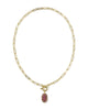 Elisa Gold Enamel Link and Chain Necklace