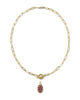 Elisa Gold Enamel Link and Chain Necklace