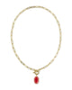Elisa Gold Enamel Link and Chain Necklace