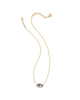 Elisa Gold Necklace in Red White and Blue Illusion