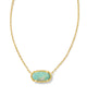 Elisa Gold Pendant Necklace in Sea Green Chrysocalla