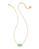 Elisa Gold Pendant Necklace in Sea Green Chrysocalla