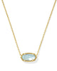 Elisa Gold Pendant Necklace in Light Blue Illusion