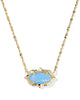 Elisa Scallop Frame Gold Short Pendant Necklace