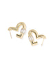 Emery Heart Hoop Earrings in White CZ