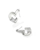 Emery Heart Hoop Earrings in White CZ