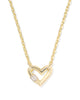 Emery Heart Pendant Necklace in White CZ