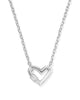 Emery Heart Pendant Necklace in White CZ