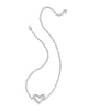 Emery Heart Pendant Necklace in White CZ