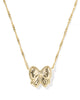 Haley Bow Short Pendant Necklace Gold Blush Mother of Pearl