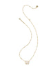 Haley Bow Short Pendant Necklace in Ivory Mother of Pearl