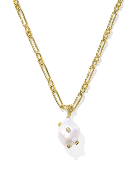 Melody Small Long Pendant Necklace in Freshwater Cultured Pearl