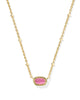 Mini Elisa Gold Satellite Pendant Necklace in Azalea Illusion