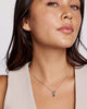 Mini Elisa Silver Toggle Pendant Necklace in Variegated Indigo Magnesite