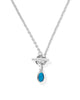 Mini Elisa Silver Toggle Pendant Necklace in Variegated Indigo Magnesite