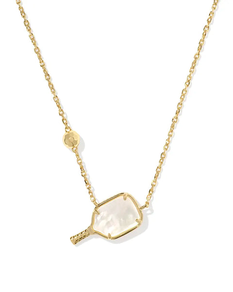 Pickleball Short Pendant Necklace in Ivory Mother of Pearl