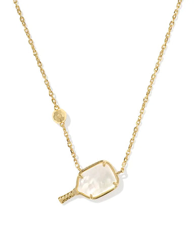Pickleball Short Pendant Necklace in Ivory Mother of Pearl