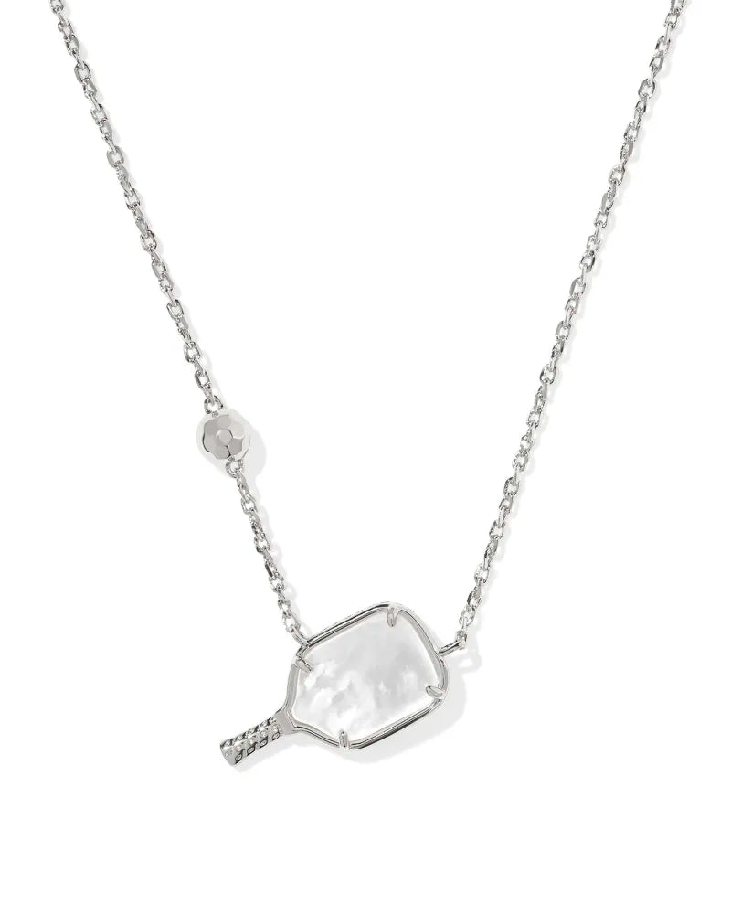 Pickleball Short Pendant Necklace in Ivory Mother of Pearl