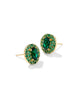 Bella Stud Earrings in Dark Green Crystal