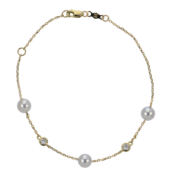 Pearl & Lab Grown Diamond by the Yard Station Bracelet
