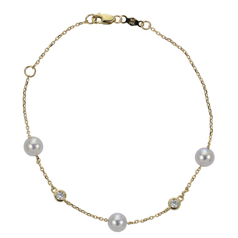 Pearl & Lab Grown Diamond by the Yard Station Bracelet