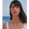 Elisa Gold Beaded Necklace in Ivory Mother of Pearl